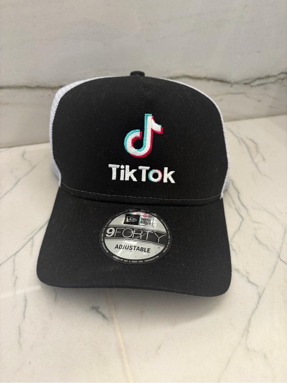 Black & White Mesh Baseball Cap - Official Logo